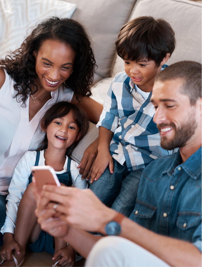 Family happy that they are receiving money from overseas. 